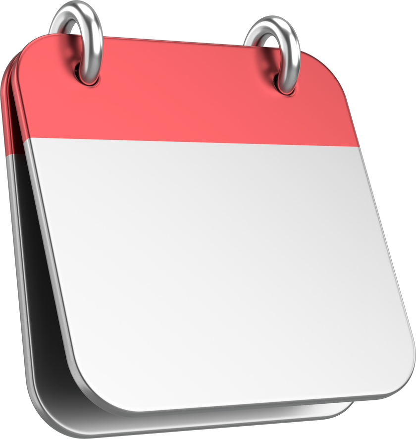 Empty calendar. 3D calendar. 3D illustration.
