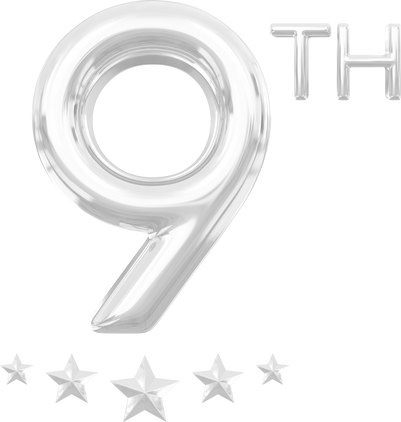 9th year anniversary silver number 