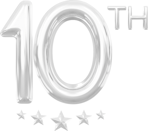 10th year anniversary silver number 