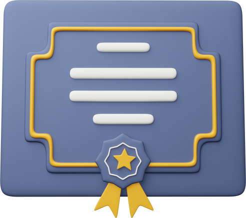graduated certificate 3d illustration